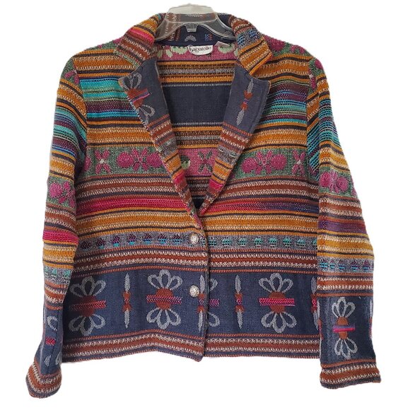 Bagatelle Boho Woven Tapestry Jacket Large - Picture 1 of 3